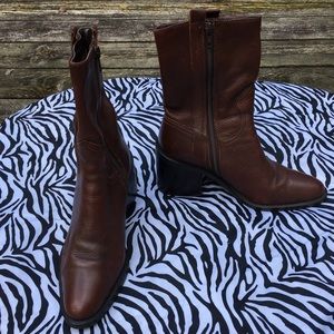 Nicole “Force” Brown Leather Mid-calf Boot